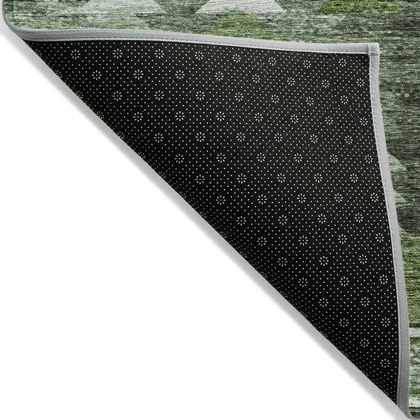 8' X 10' Olive Green And Fern Green Southwestern Washable Indoor Outdoor Area Rug